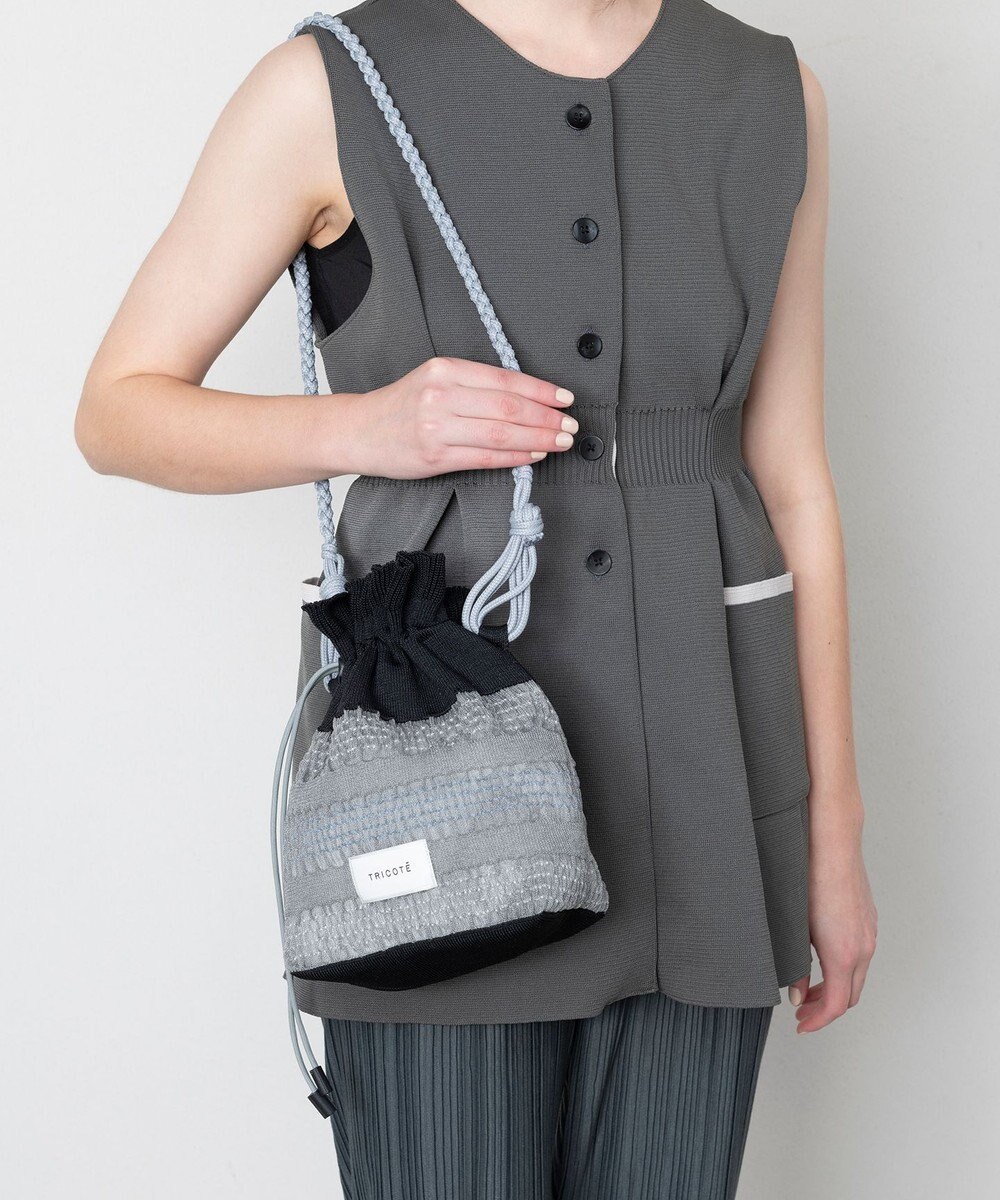 TRICOTE ボーダーシアーポーチバッグ 
