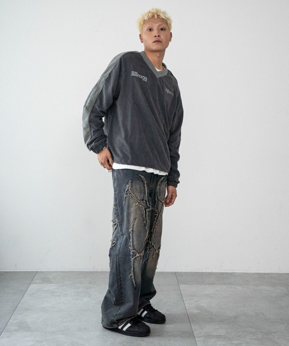 WEGO ミリタリーVネックラインプルオーバー 