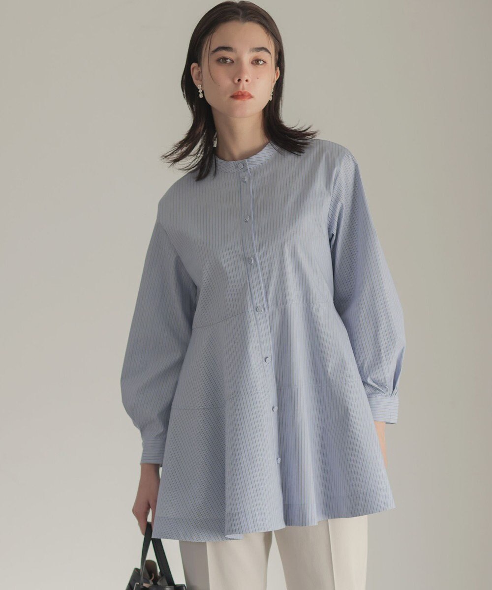 組曲 S 【前後着用可】コンパクトシャーティング チュニックブラウス 