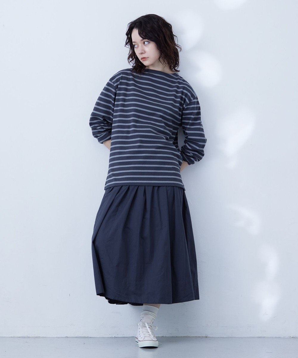 J.PRESS YORK STREET 【UNISEX】インディゴボーダーロングTシャツ 