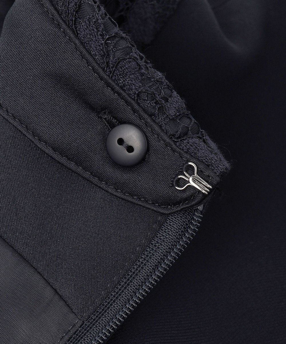 23区 【セットアップ対応/洗える】トリアセダブルジョーゼット 襟付き ワンピース 