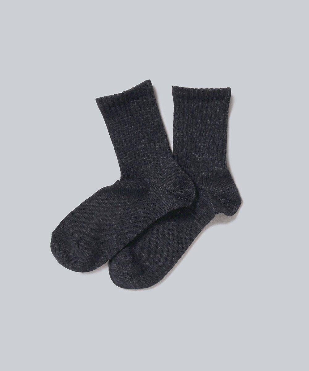 WHITE MAILS PAPER WIDE RIB CREW SOCKS ソックス 