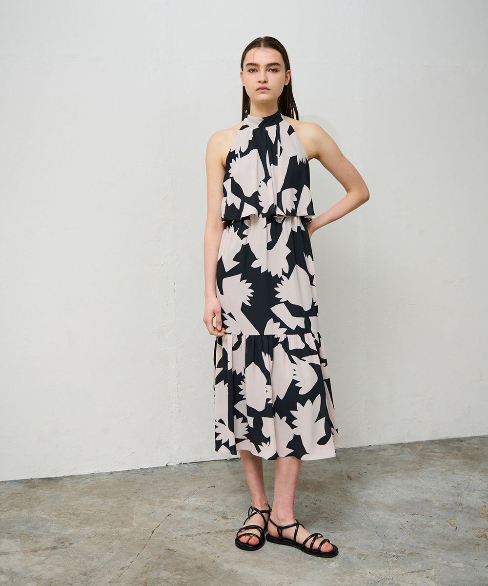 GRACE CONTINENTAL キカプリントホルタードレス 