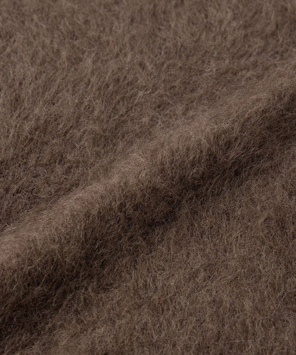 UNFILO 【洗える】アルパカシャギー ハイネッククロップドニット 