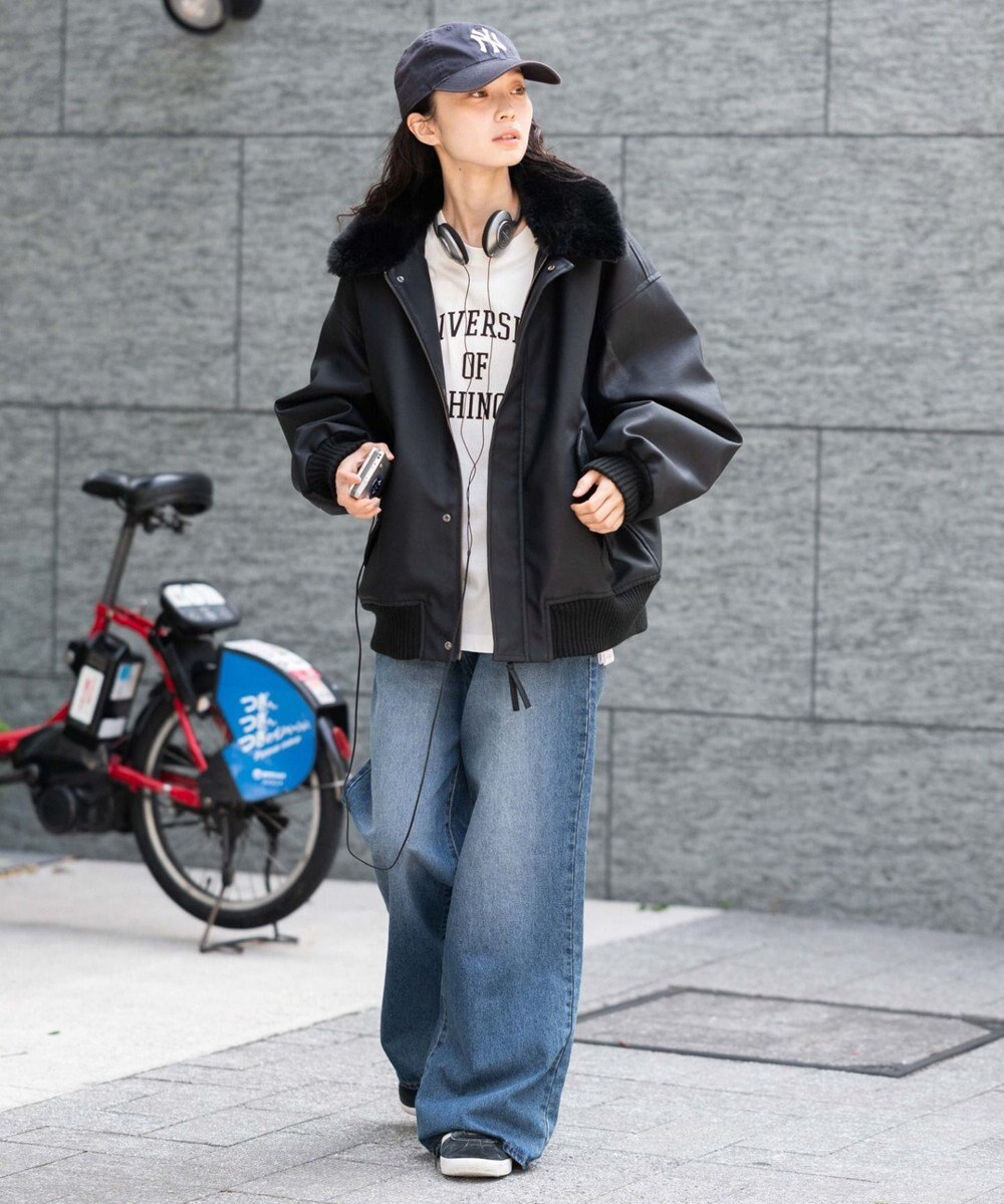 WEGO 【ユニセックス着用ITEM/MLサイズ展開】PU2WAYフライトブルゾン 