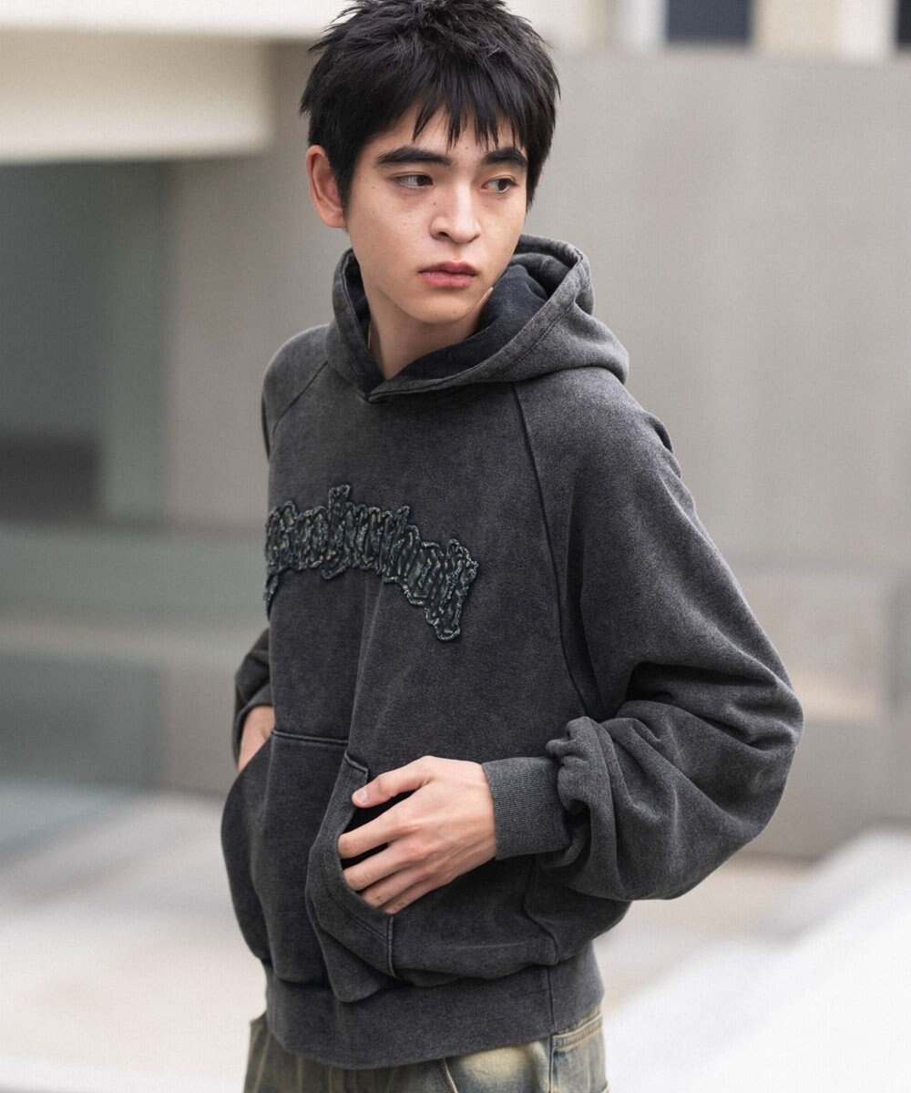 WEGO ショートグラフィックプルパーカー 