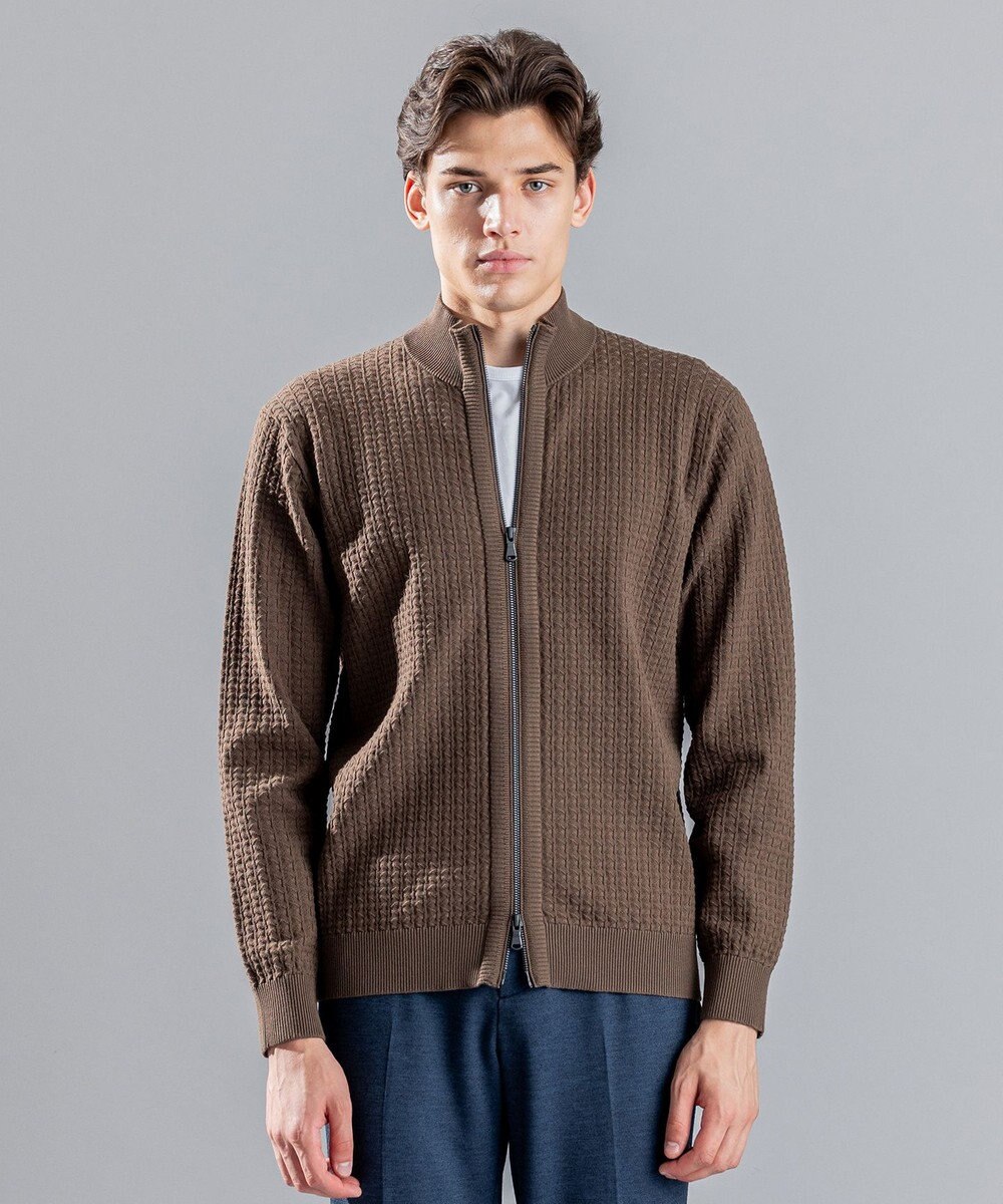 JOSEPH HOMME 【イージーケア】 ヴィスコースリンクス　ジップアップカーディガン 