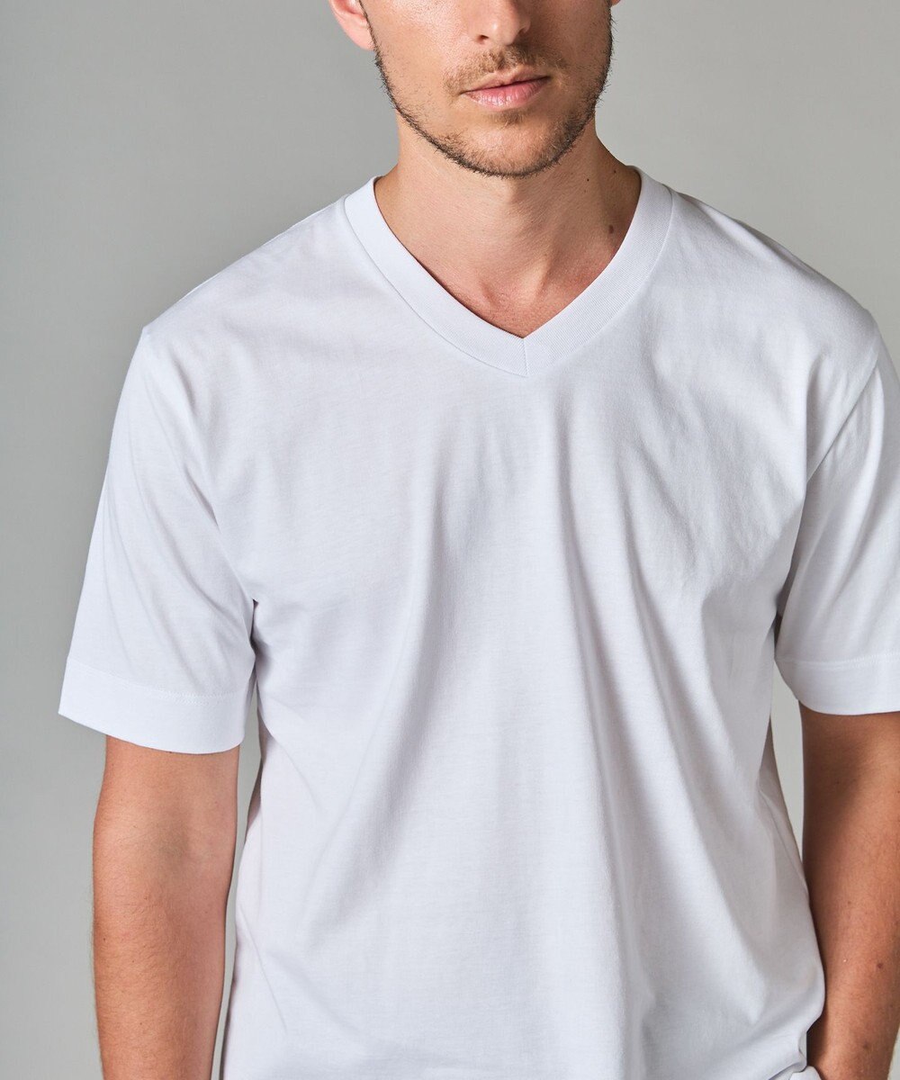 GOTAIRIKU ビジネスインナー/下着兼用【パックT】5.6oz 綿100％ スムース光沢加工 Tシャツ（Vネック/2枚セット） 