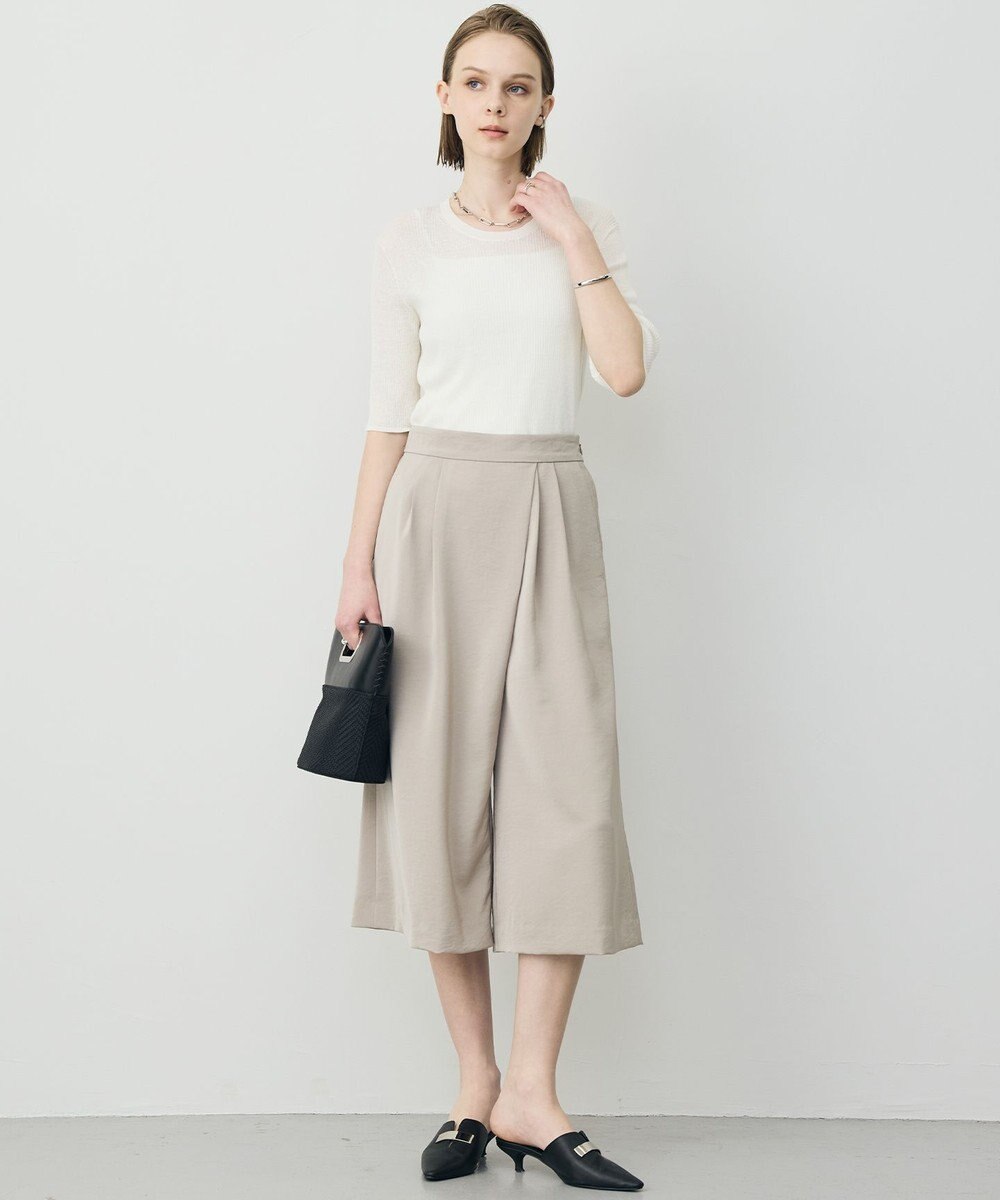 ICB L ワッシャーダルサテン ニーショーツ 