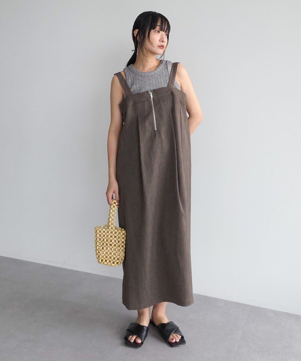 Green Parks マルチＷＡＹフロントｚｉｐサロペットスカート 