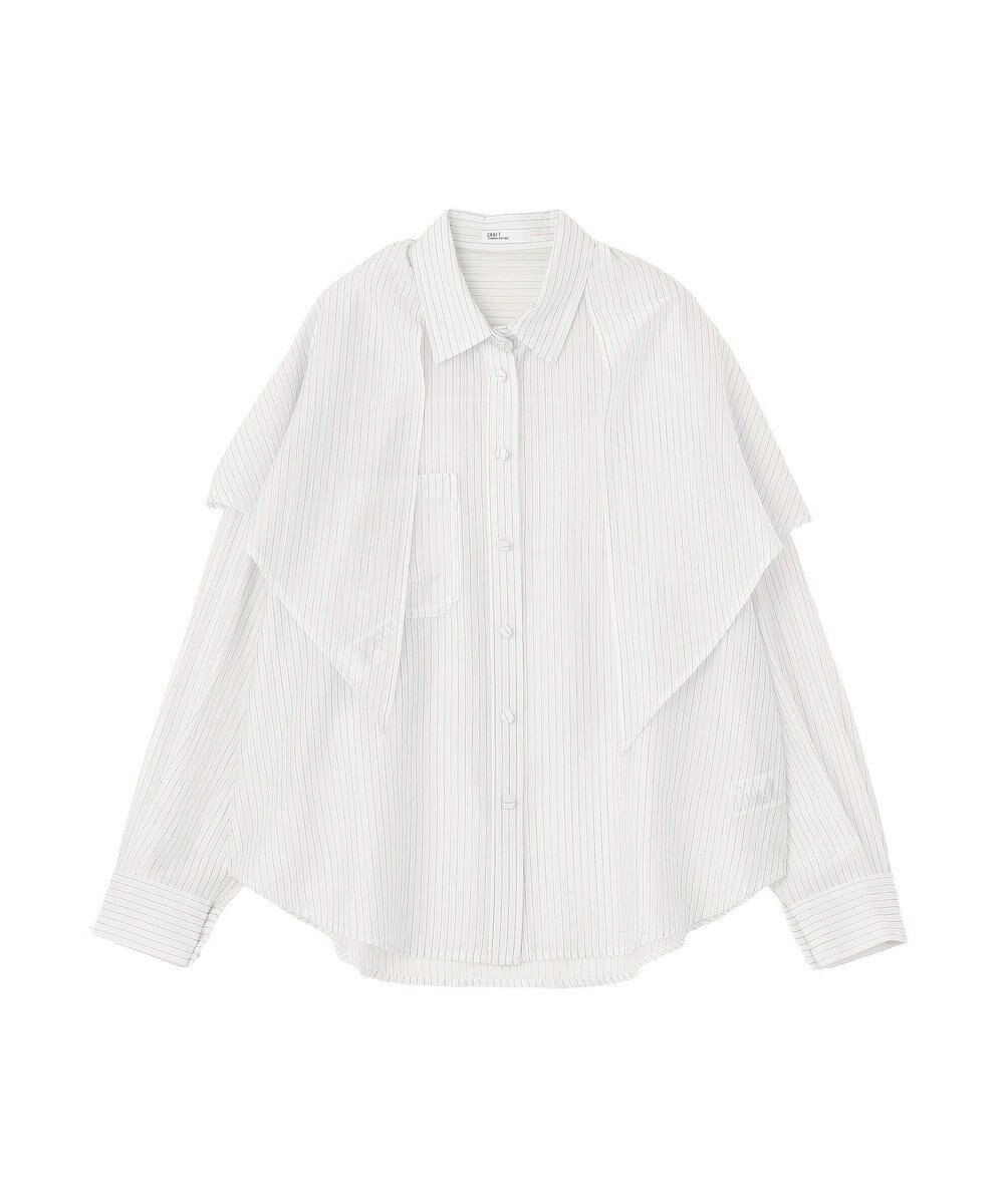 CRAFT STANDARD BOUTIQUE 【2点SET】スカーフ付きシアーストライプシャツ 