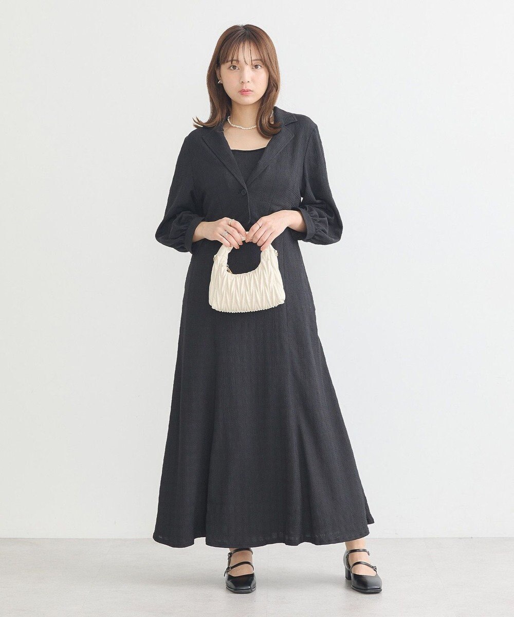 earth music&ecology ＳＥＴ２点ジャカードシャツ＋キャミドレ 