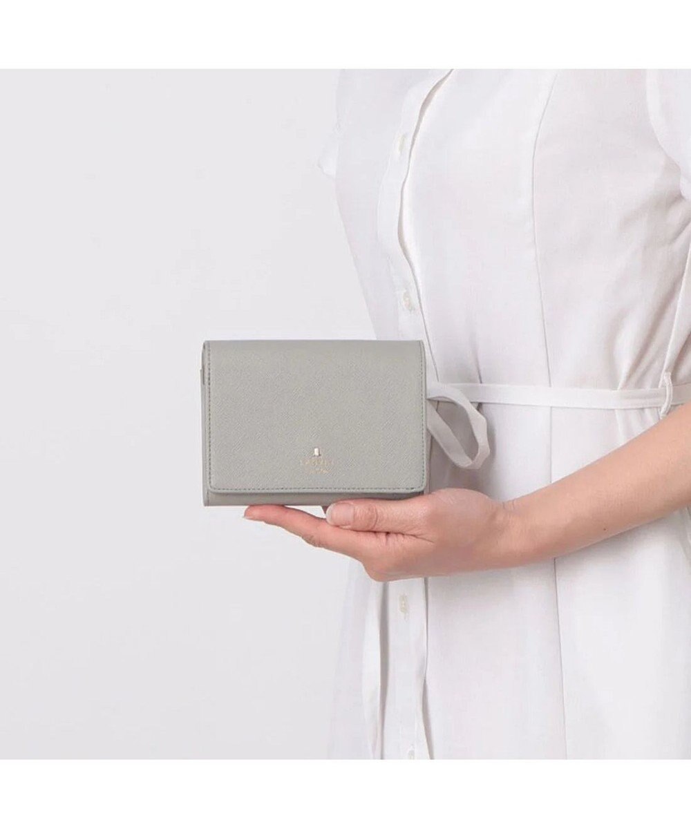 LANVIN en Bleu リュクサンブールカラー 二つ折り被せ財布 