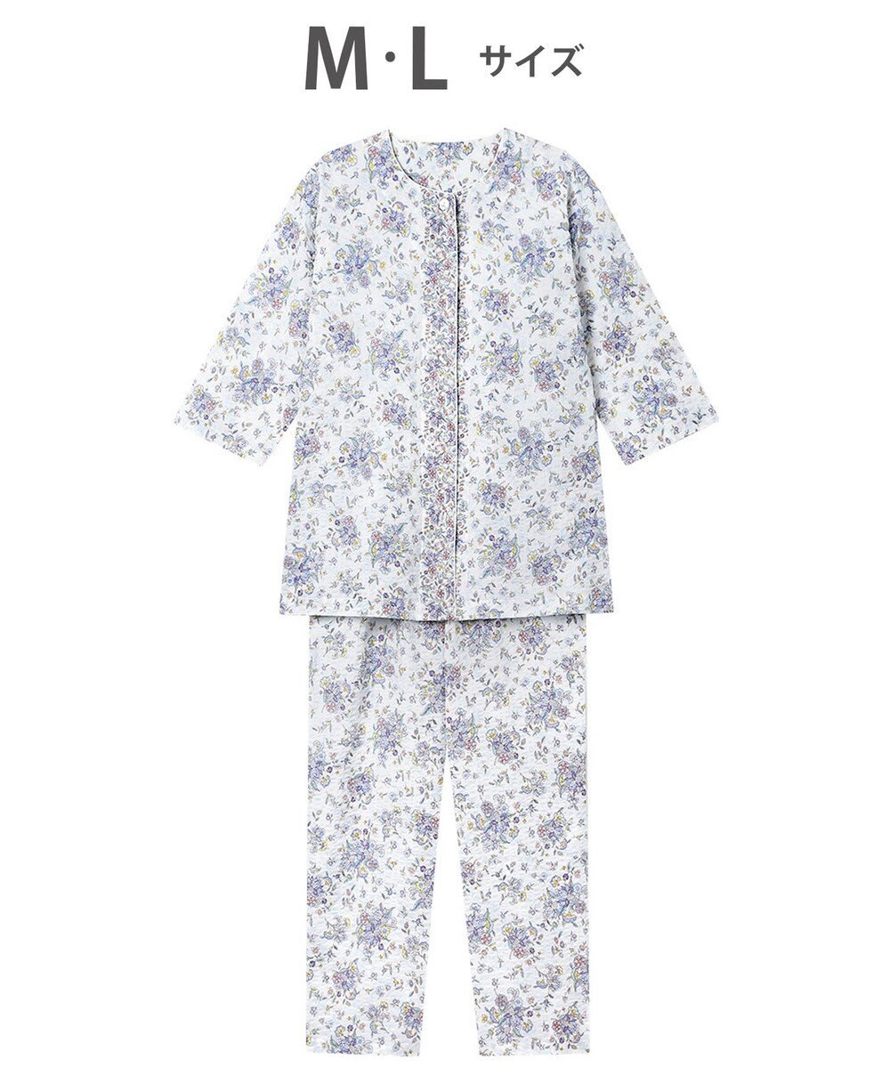 WACOAL パジャマ 7分袖 長袖 長ズボン 綿100%(本体) ローン素材 ミントン レディース NDT265 /ワコール 