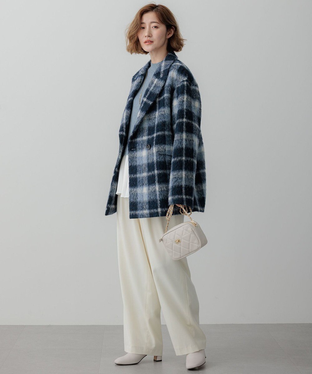 23区 【一部店舗限定】アルパカシャギーチェック コート 