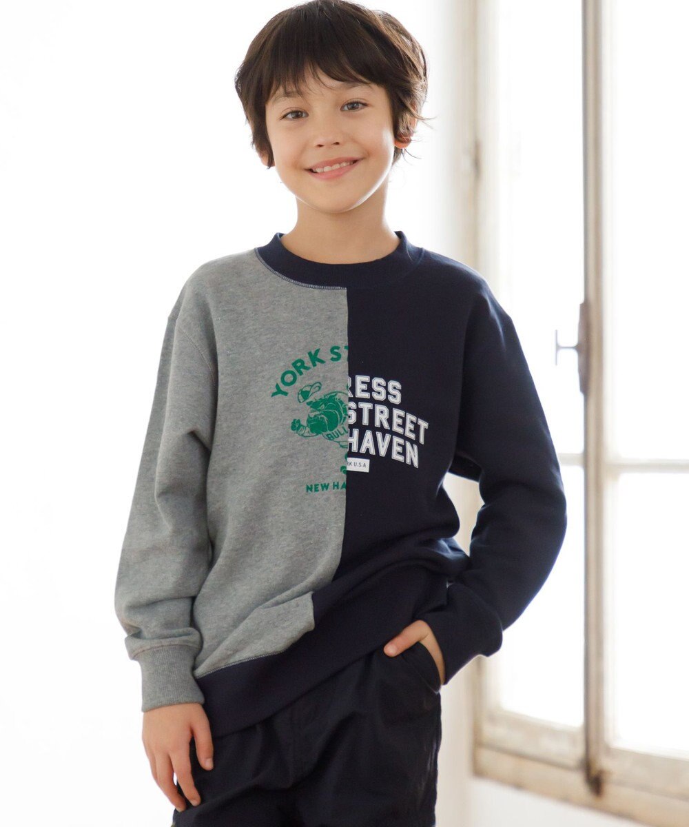 J.PRESS KIDS 【140-170cm】パッチワーク ブルプリント トレーナー 
