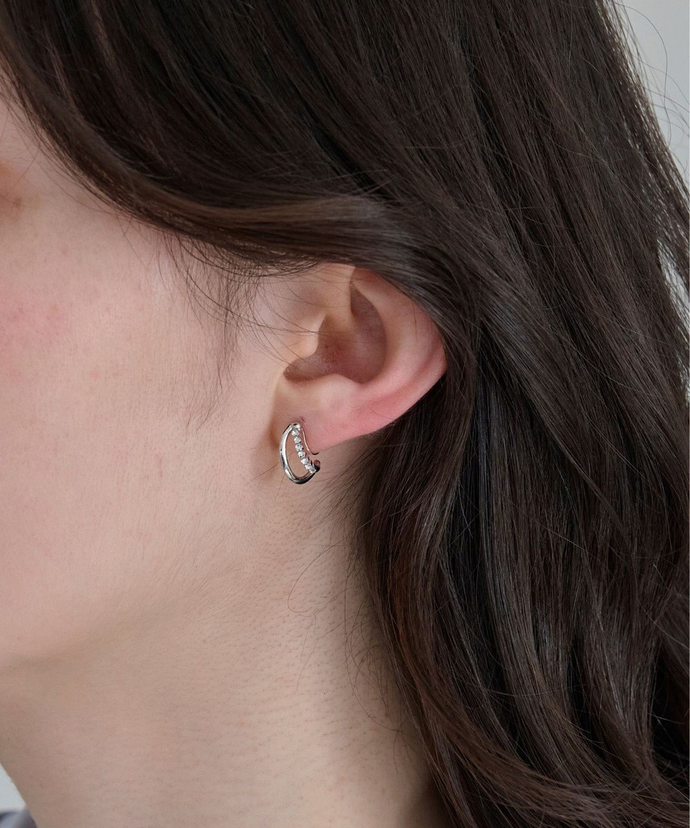 Phoebe 〈痛くないシリーズ/アレルギー対応〉ブリリアントダブルフープライトフィットイヤリング　シルバー 