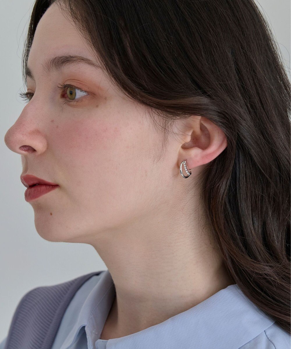 Phoebe 〈痛くないシリーズ/アレルギー対応〉ブリリアントダブルフープライトフィットイヤリング　シルバー 