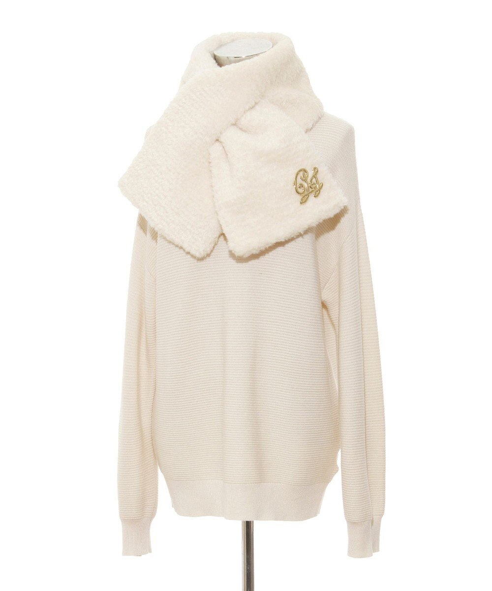 MOONBAT PAUL & JOE ACCESSOIRES フェイクファーブローチマフラー 