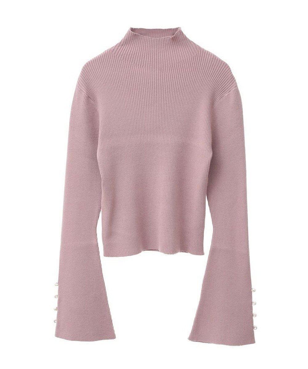 Green Parks ・ｓｗｉｎｇ　ｂｙ　袖パールボタンハイネックニット 