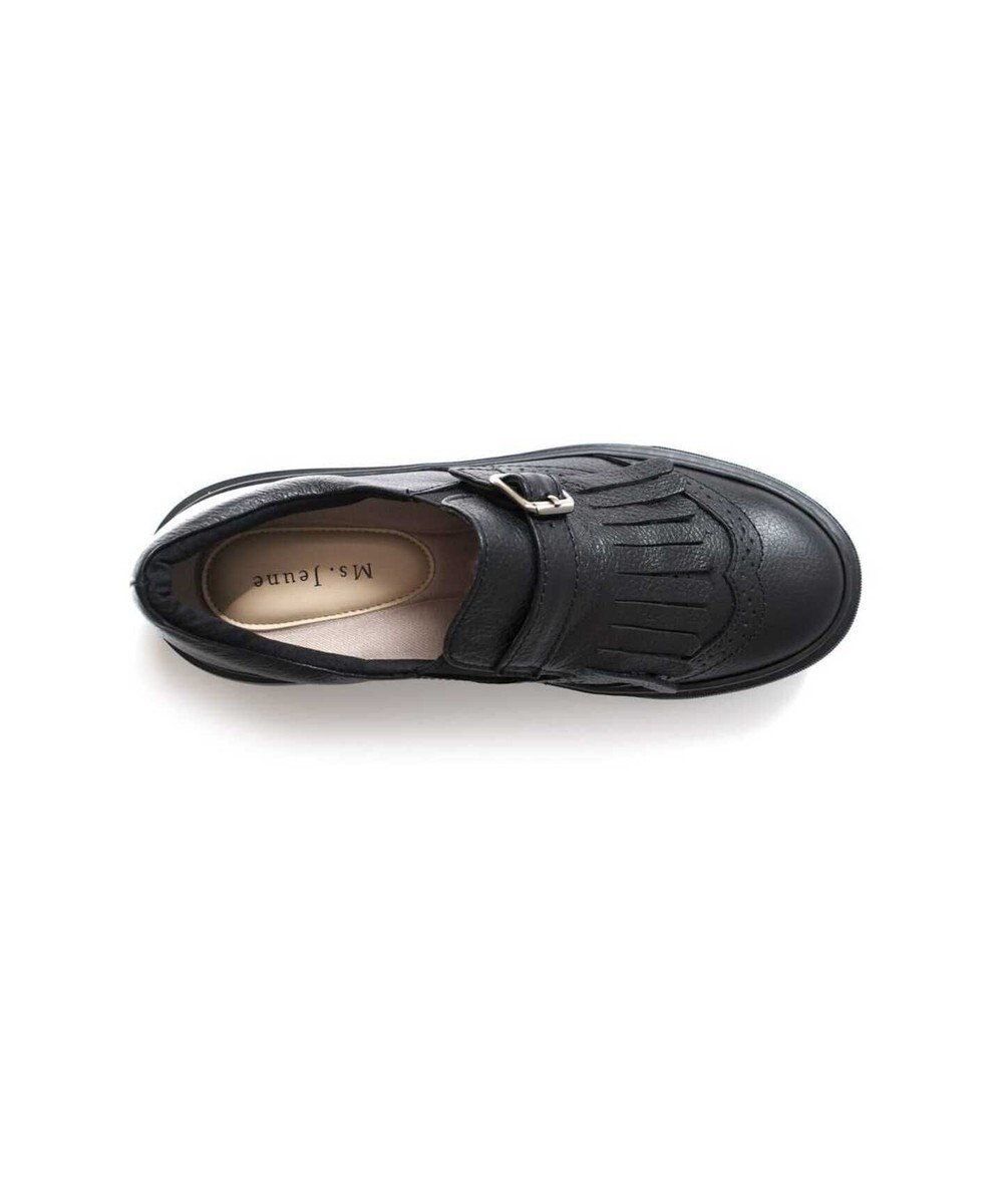 Pointer 日本製 本革フリンジ付き厚底ローファー 