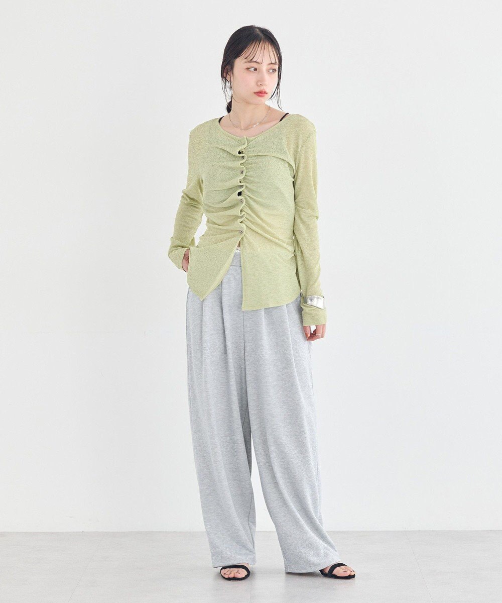 earth music&ecology レースレイヤード風スウェットパンツ 