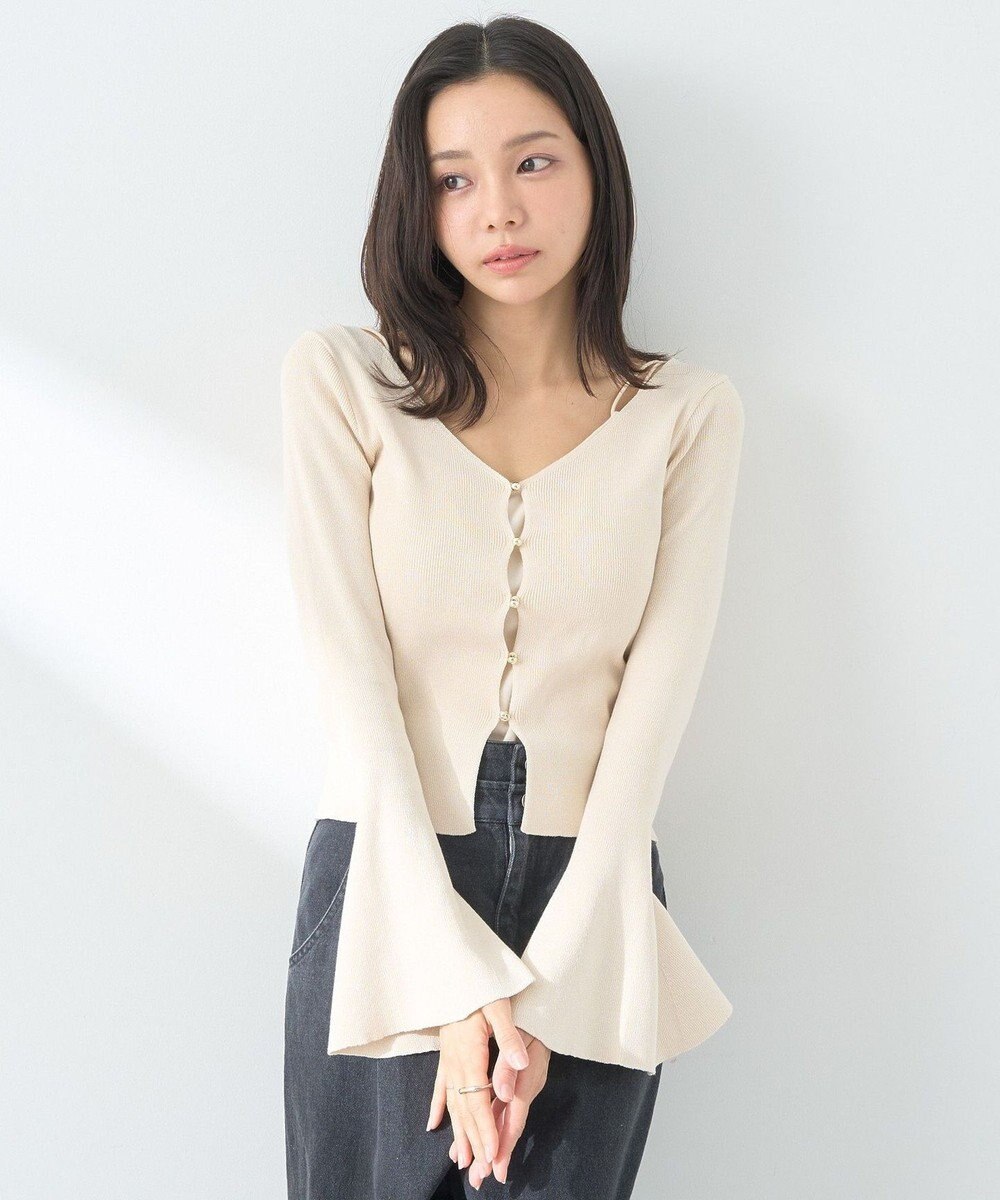 earth music&ecology リブニットカーディガン 