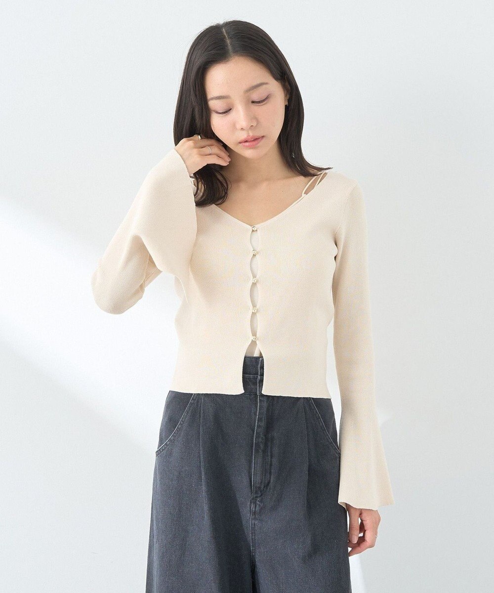 earth music&ecology リブニットカーディガン 