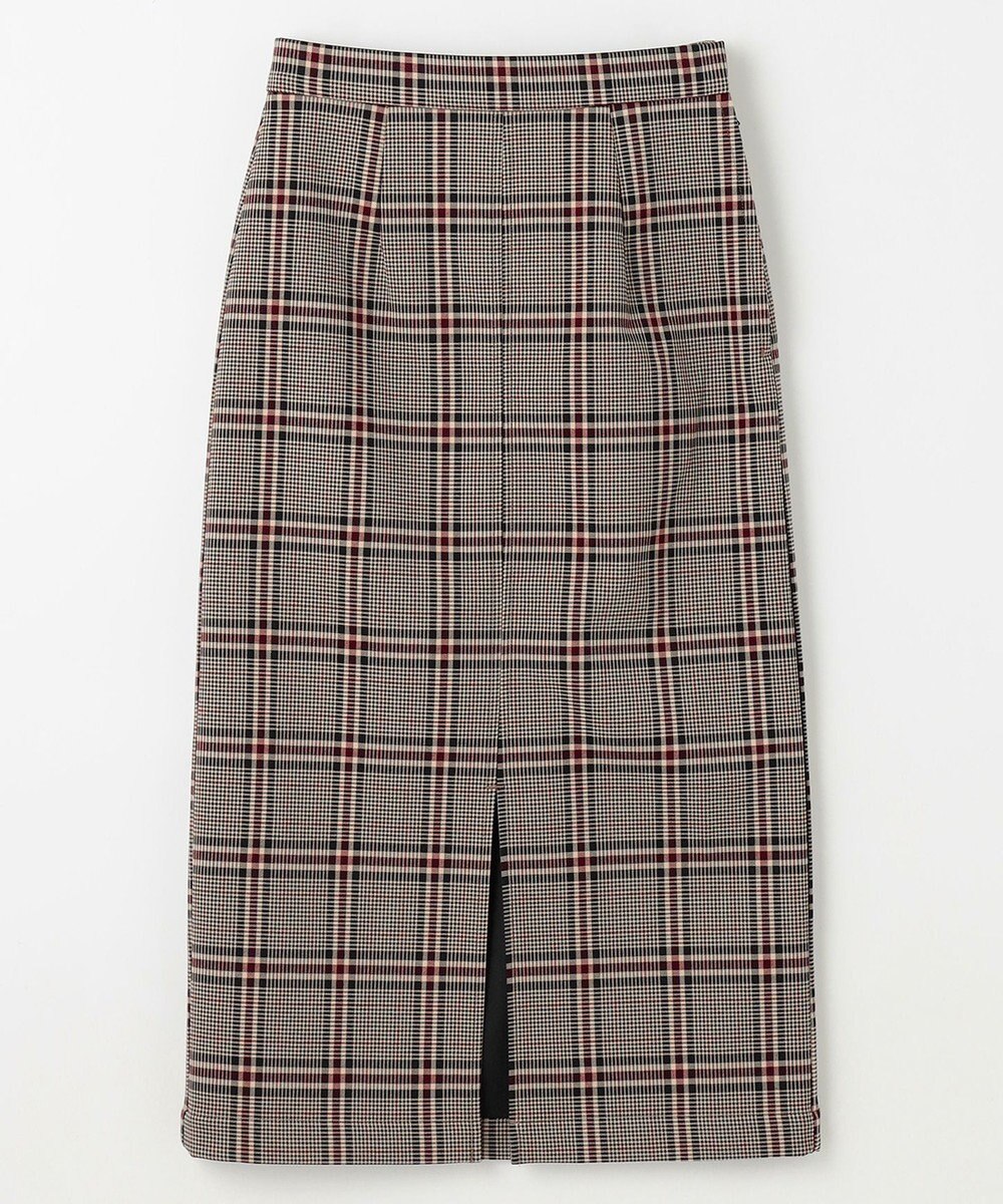 ANY L 【手洗い可/ウエストゴム/裏起毛】チェックボンディングタイトスカート 