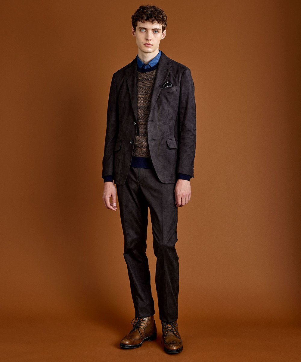 JOSEPH ABBOUD 【ストレッチ】ヘリンボンスウェード ジャケット 