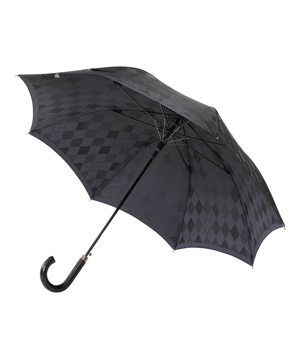 槇田商店 monotone アーガイル ブラック 長傘 