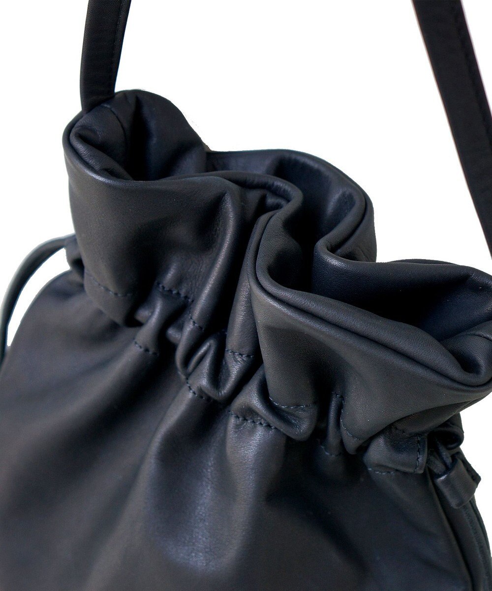 FOLNA RD ソフトレザー巾着ショルダーバッグ 