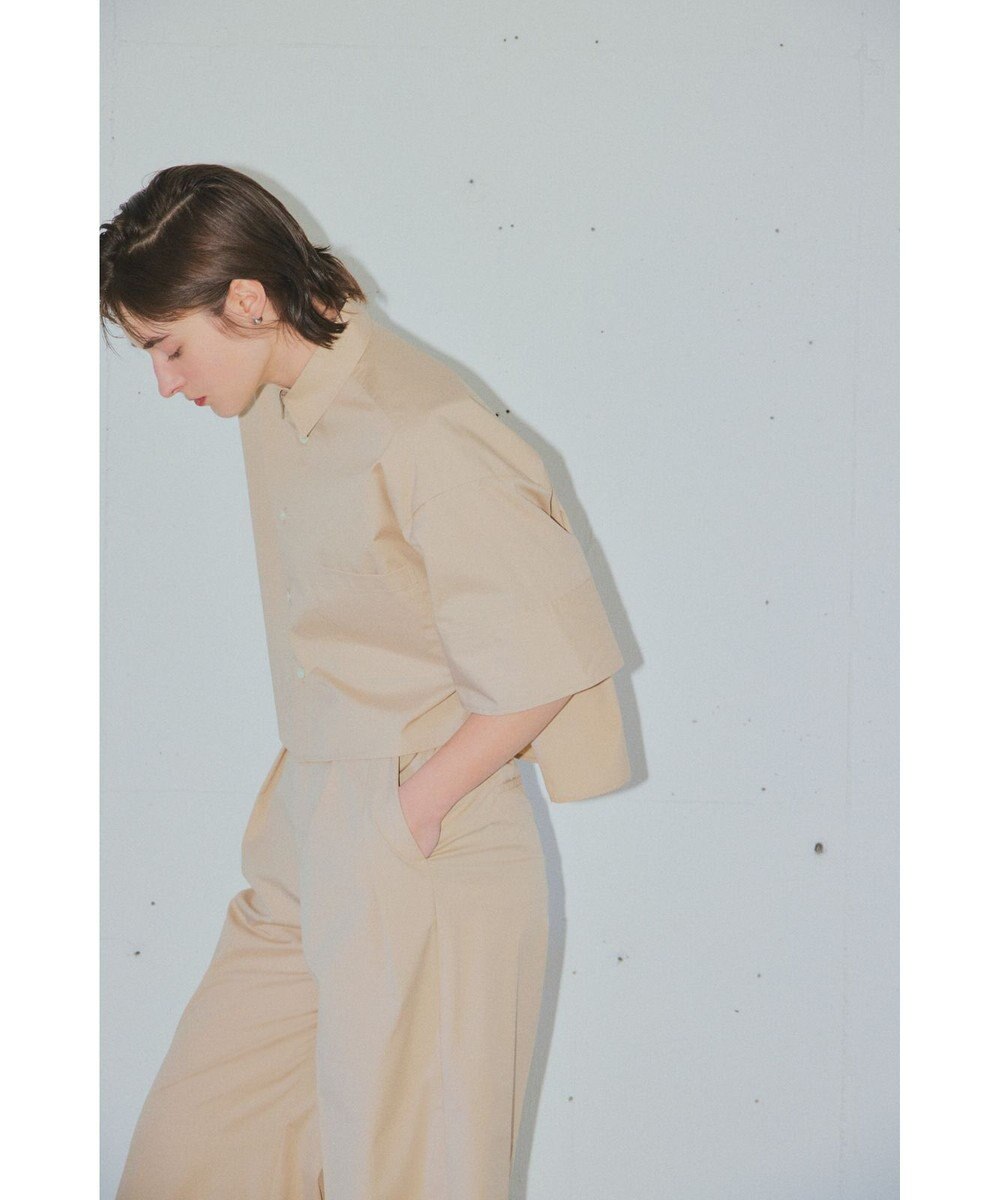 NAVE 【ReNAVE・セットアップ可/洗える/接触冷感/UVケア】コットンポリブロード クロップドシャツ 