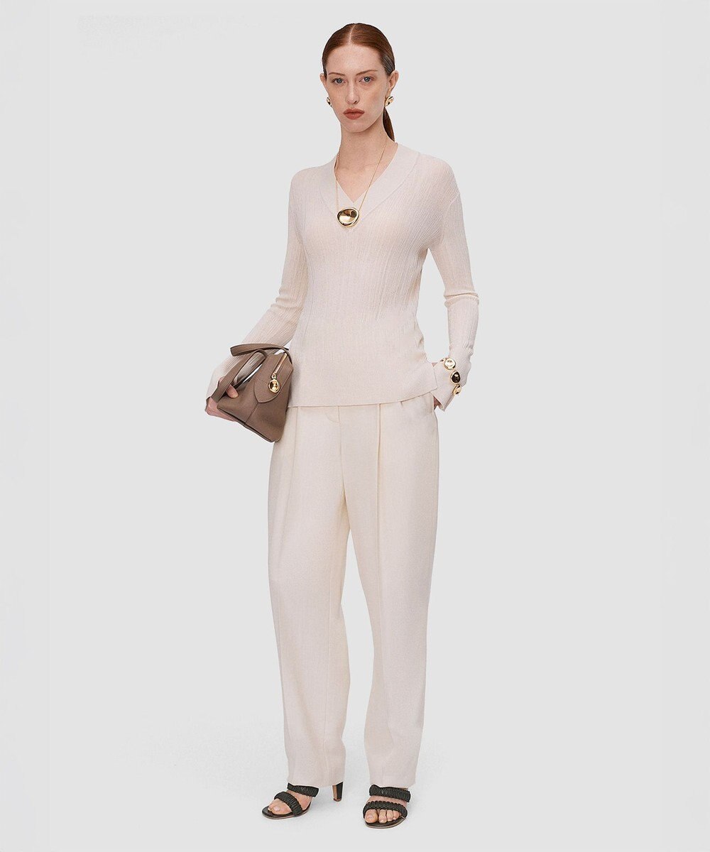 JOSEPH クリンクルリブ　Vネックニット 