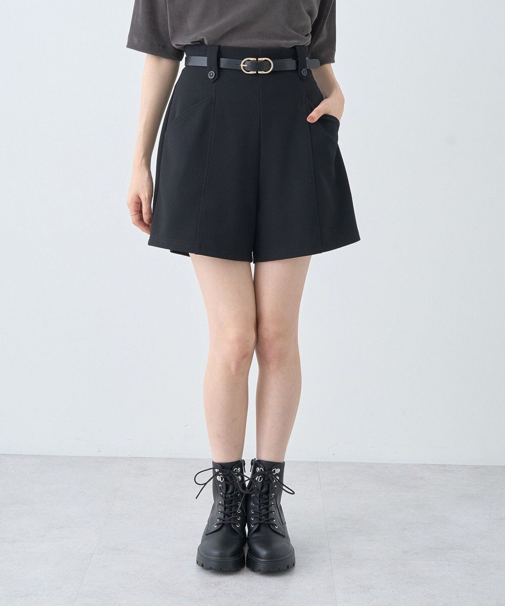 earth music&ecology ベルト付きタブデザインショートパンツ 