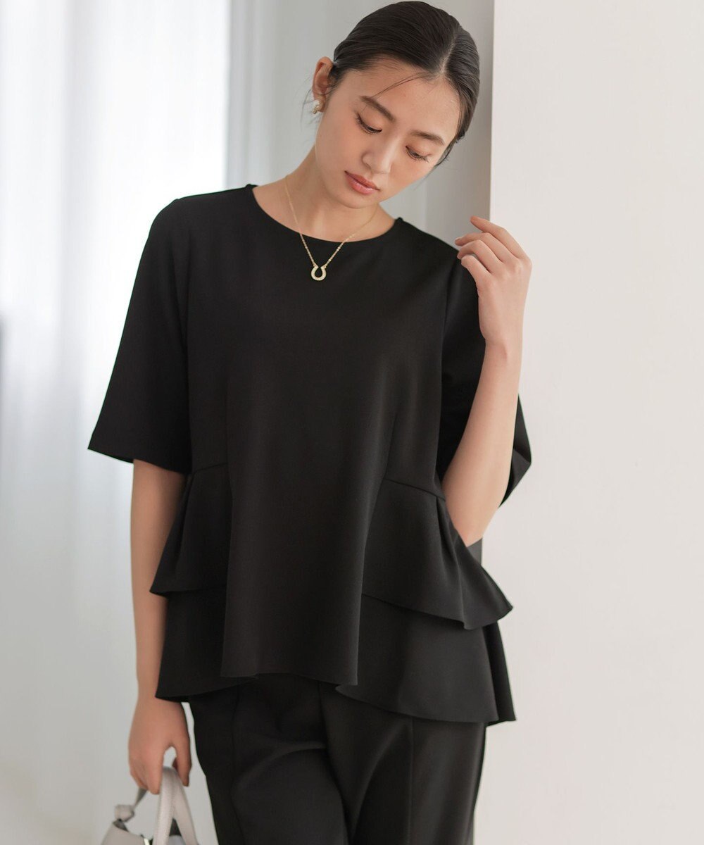 組曲 【WEB限定】ジョーゼットジャージー ティアード ブラウス 