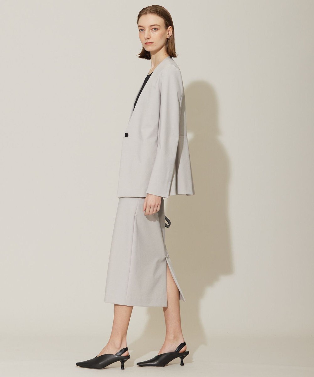 ICB 【洗える】コットンコンプレッシャー ノーカラージャケット 