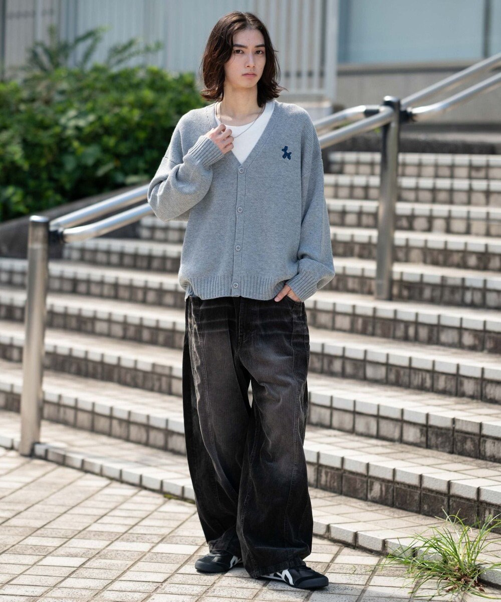 WEGO イージー3Dバレルレッグコーデュロイパンツ 