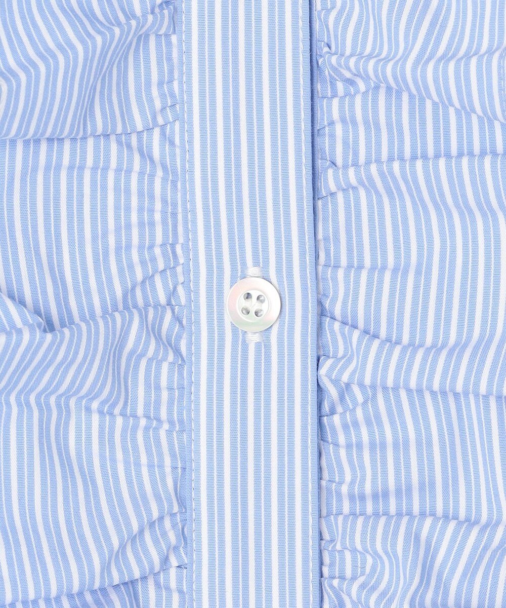 組曲 コンパクトシャーティング フリルブラウス 