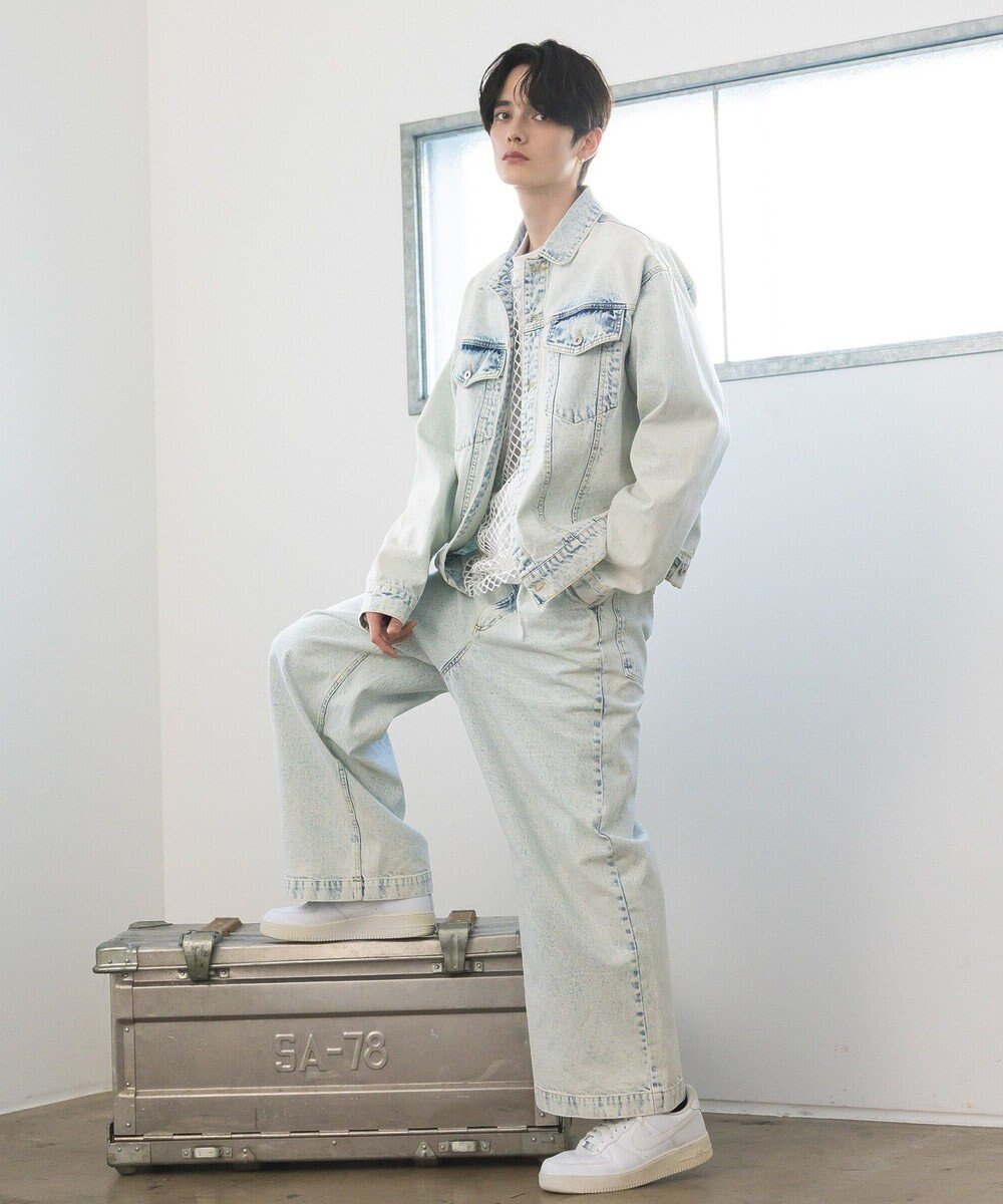 CRAFT STANDARD BOUTIQUE ハイブリーチケミカル加工デニムワイドパンツ 