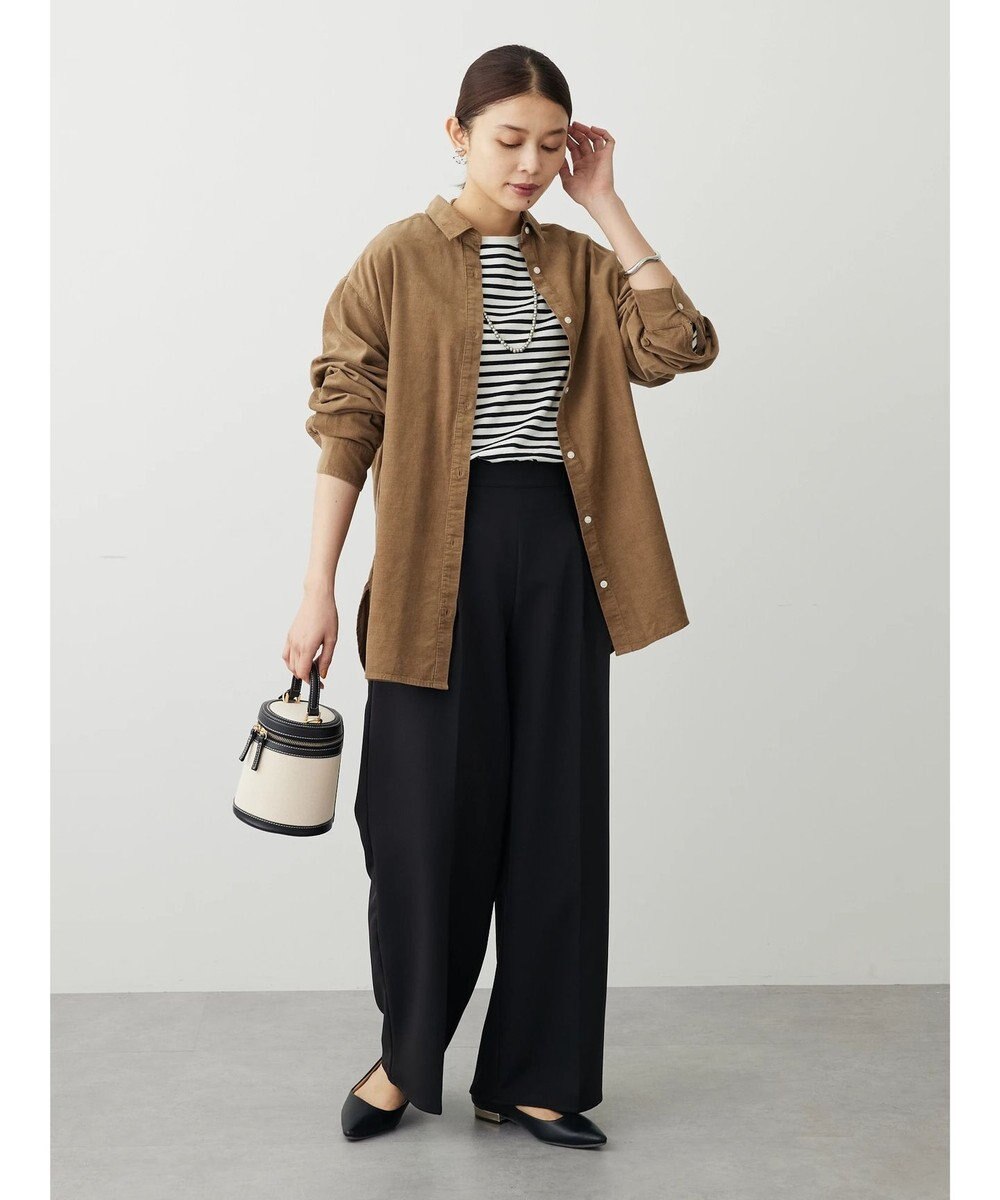 Green Parks 柔らかい細コールシャツ 