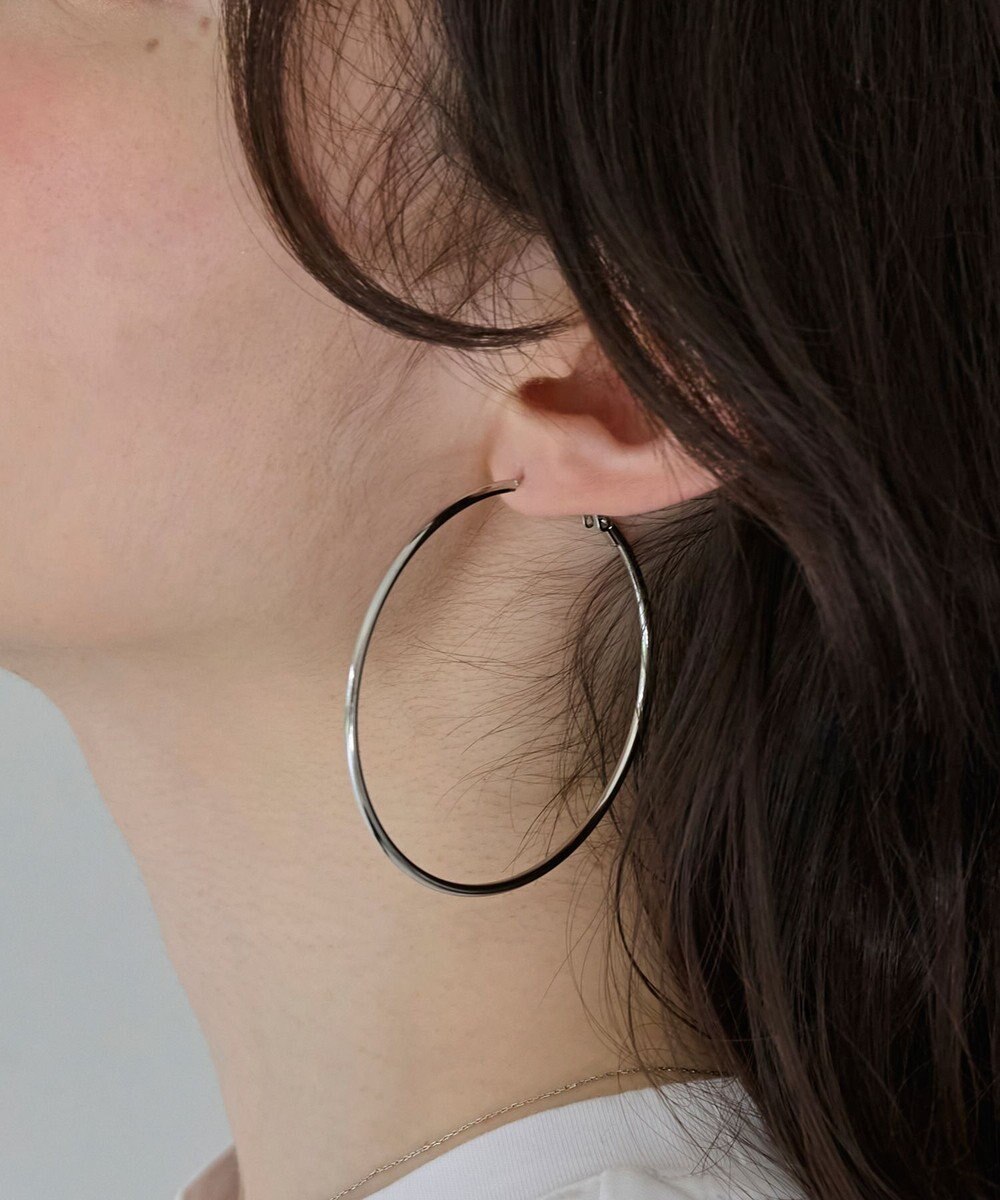 Phoebe 【金属アレルギー対応】ライトフープビッグピアス　シルバー/ステンレス/大振り 