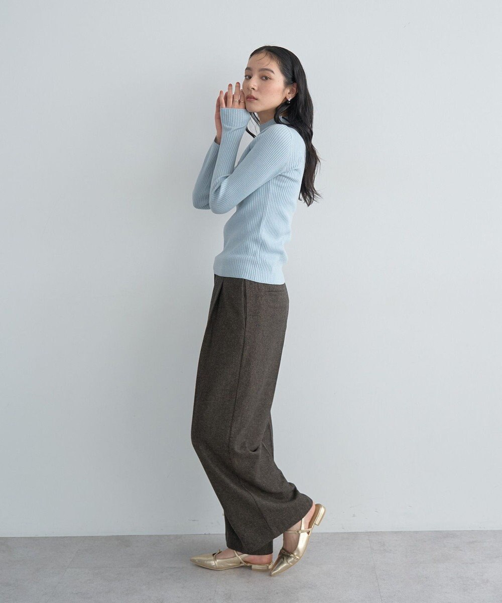 YECCA VECCA ラメ混ハイネックリブニット 