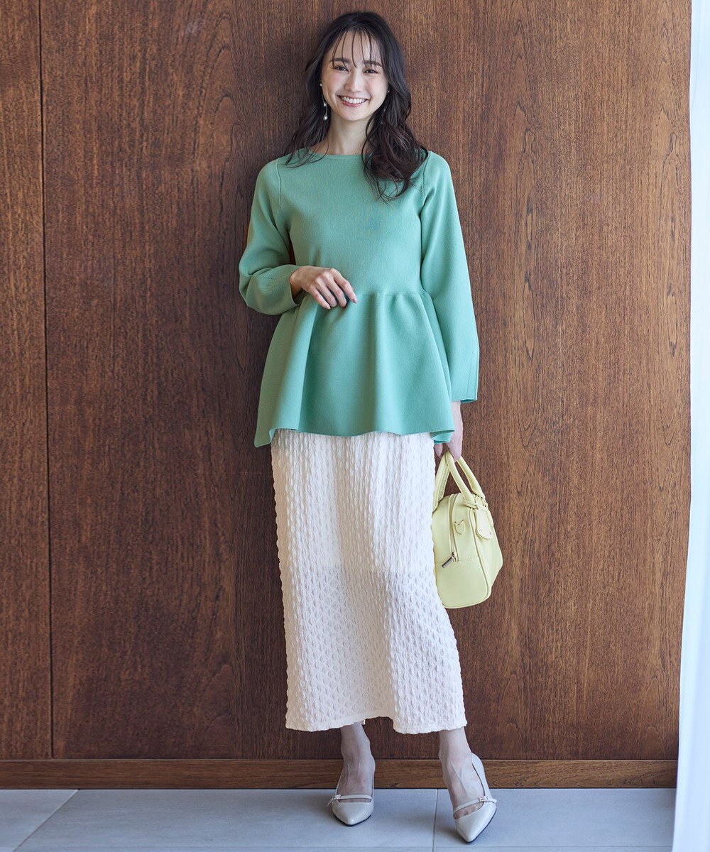 ANY SIS 【洗える】スポンディッシュペプラム ニット 