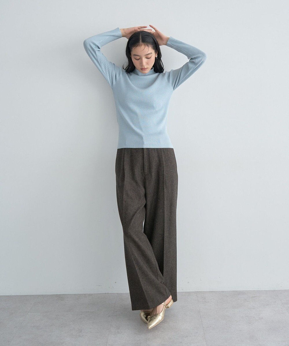 YECCA VECCA ラメ混ハイネックリブニット 