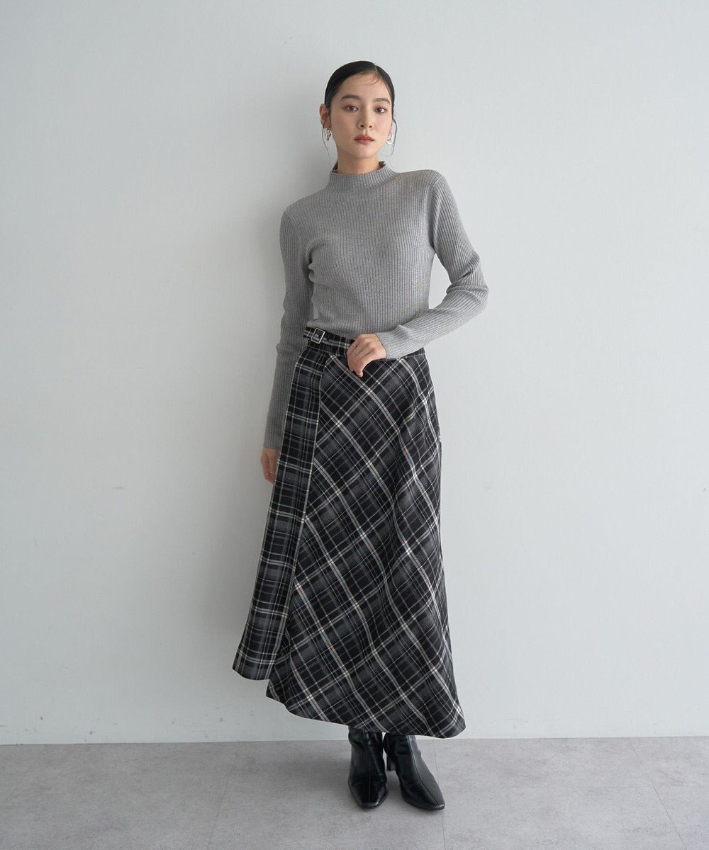 YECCA VECCA ラメ混ハイネックリブニット 