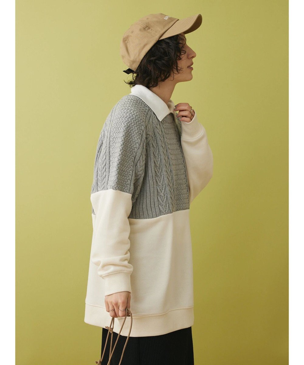 CRAFT STANDARD BOUTIQUE ニットドッキング裏毛プルオーバー 