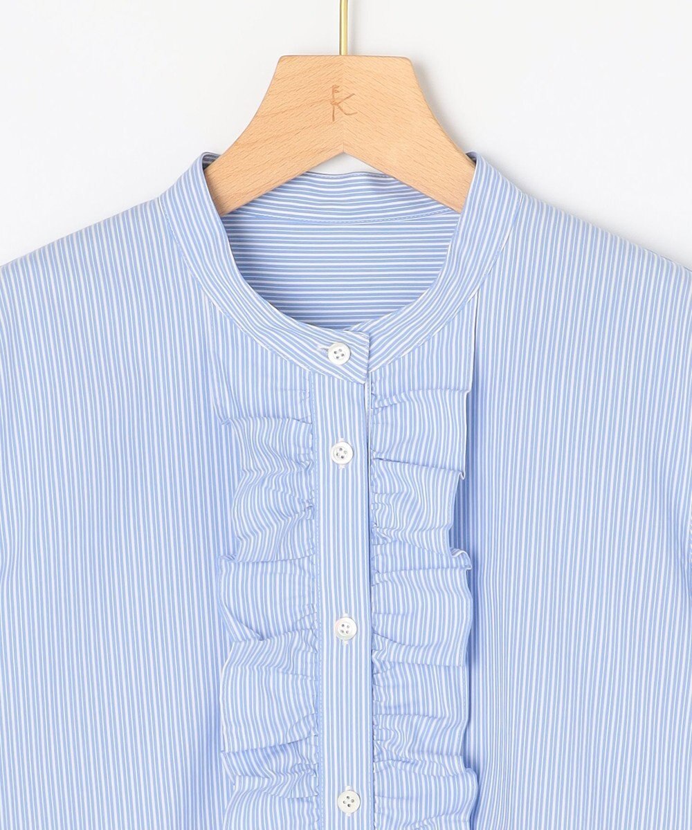 組曲 コンパクトシャーティング フリルブラウス 