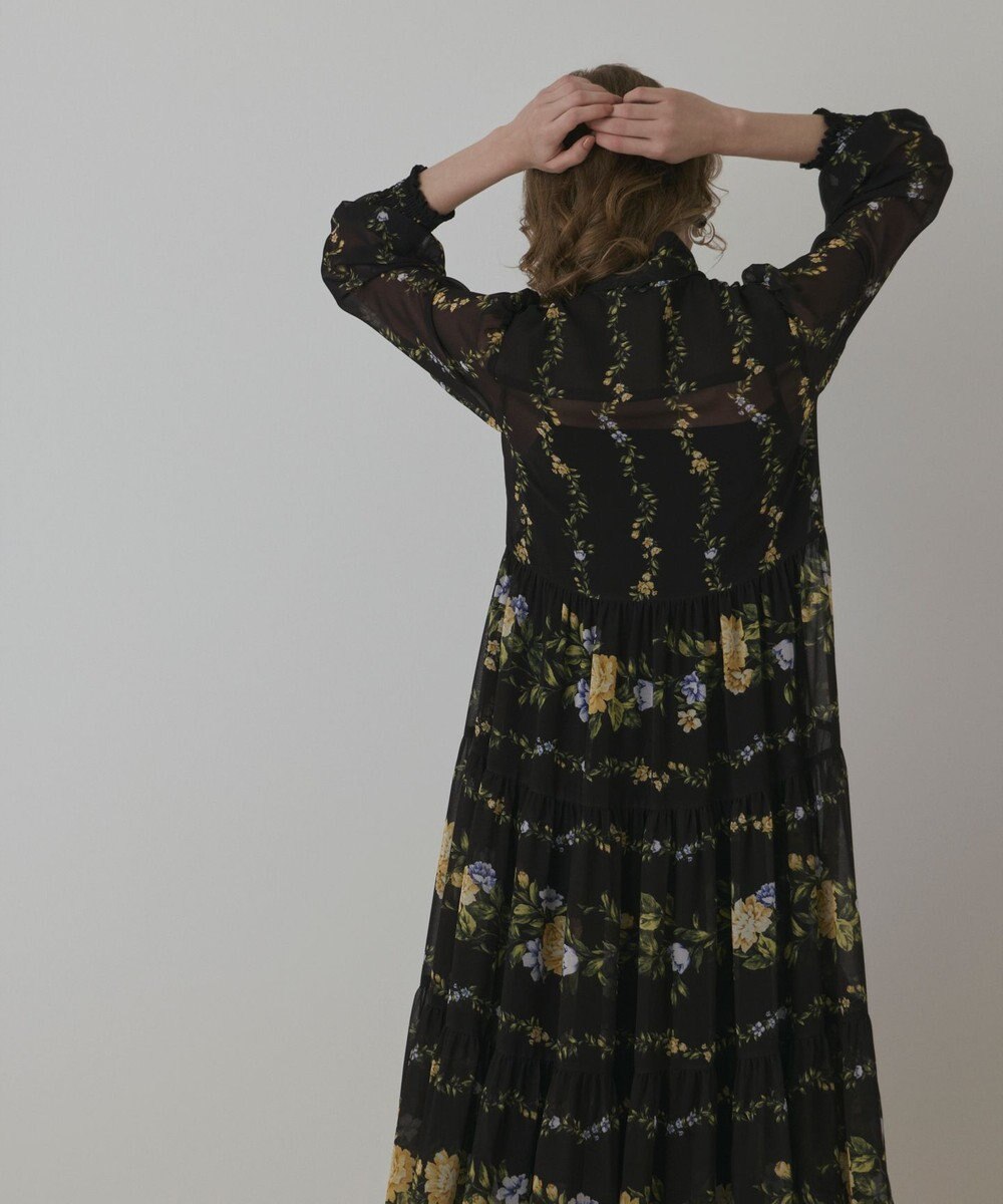 GRACE CONTINENTAL フラワープリントティアードワンピース 