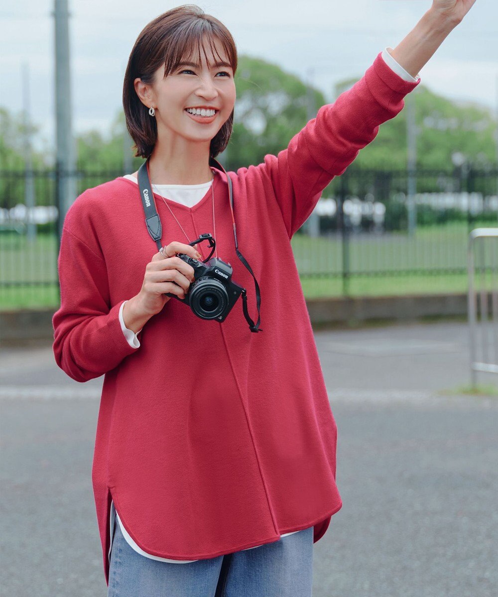 Tiaclasse 【安田美沙子さん着用・新色追加・洗える】ラウンドヘムニットチュニック 